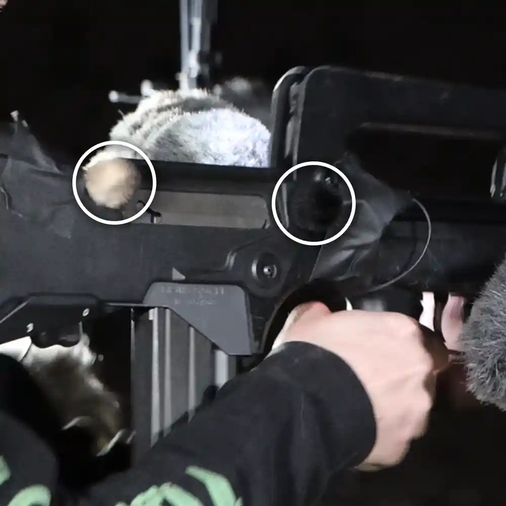 Recording Firearms | The Art Of Field Recording Firearms | Sound Effect Library | Attached Mech Microphone Setup