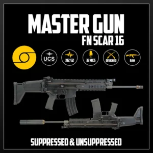 Master Gun | FN SCAR 16 Suppressed & Unsuppressed | Sound Effect Library | Product Poster
