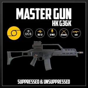 Master Gun | HK G36K Suppressed & Unsuppressed | Sound Effect Library | Product Poster