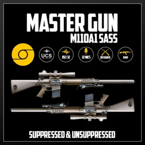 Master Gun | M110A1 SASS Suppressed & Unsuppressed | Sound Effect Library | Product Poster