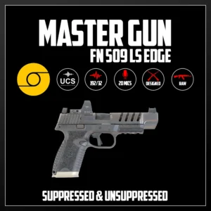 Master Gun | FN 509 LS Edge Suppressed & Unsuppressed | Sound Effect Library | Product Poster