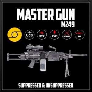 Master Gun | M249 Suppressed & Unsuppressed | Sound Effect Library | Product Poster